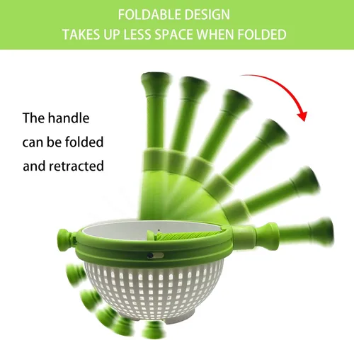 Miniatura 2 de Escurridor de ensalada plegable 3 en 1, colador de ahorro de espacio de 3 cuartos y secadora de verduras, plegable para un fácil almacenamiento