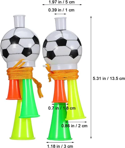 Miniatura 4 de Bocina de estadio Vuvuzela de 10 piezas: mini bocina de aire de plástico fuerte fabricante de ruido para fanáticos del fútbol niños para eventos