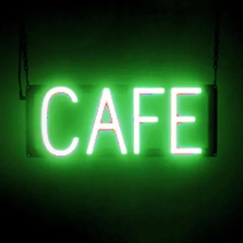 Miniatura 43 de SpellBrite Letrero WI-FI Letrero relacionado con café con aspecto de neón, fuente de luz LED azul 15.4 x 6.3 pulgadas