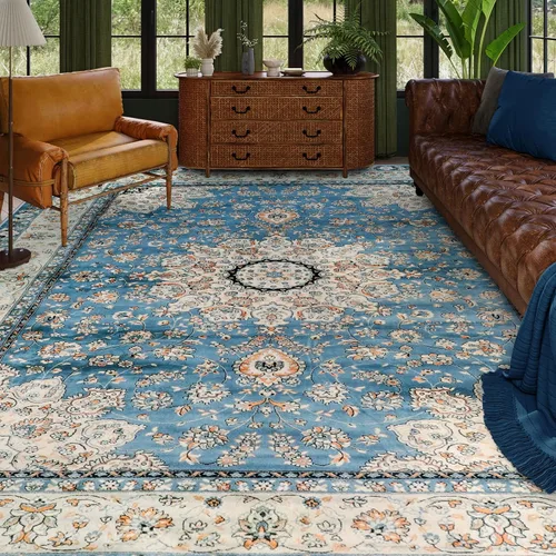 Miniatura 330 de Lahome Alfombra Bohemia Tribal Lavable de 3 x 5, Alfombras Antideslizantes para Entrada, Dormitorio, Sala de Estar, Vintage, Ultra Suave, No