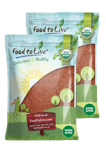 Miniatura 7 de Food to Live Quinua roja orgánica, 3 libras, sin OMG, grano entero, kosher, vegano, Sirtfood, a granel. Grano de cocción rápida. Gran reemplazo