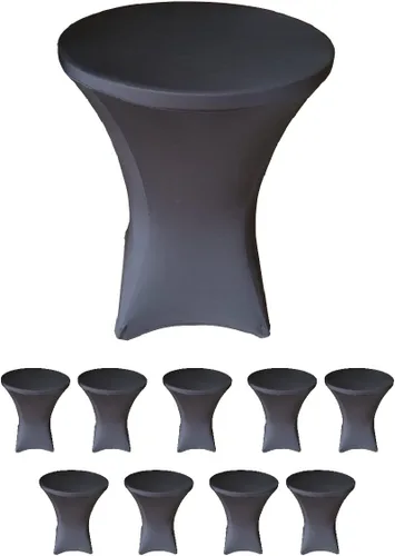 Miniatura 5 de Mantel ajustable de elastano para mesas plegables de 32 pulgadas x 43 pulgadas de alto, color negro