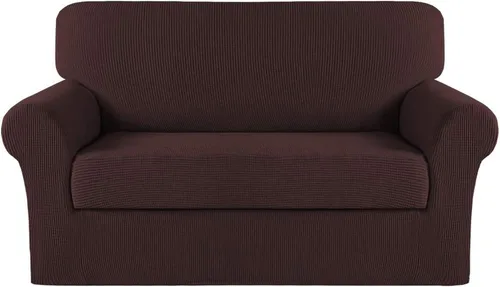 Miniatura 13 de Turquoize Fundas para sofá lavables de 2 piezas, fundas para sofá de 3 cojines, fundas elásticas para sofá con parte inferior elástica, tela