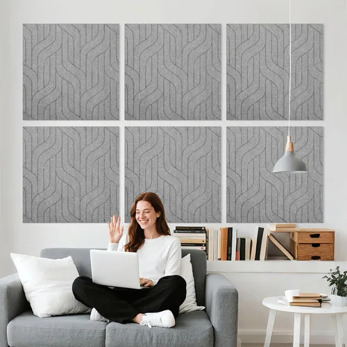 6 piezas de paneles acústicos, paneles de pared acústicos absorbentes de sonido de 23.6x23.6 pulgadas, paneles de pared acústicos decorativos para