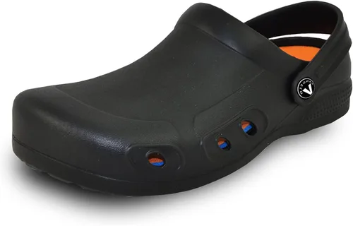 VANGELO Zuecos profesionales antideslizantes para hombre, zapatos de trabajo para enfermera, zapatos de chef, zapatos de chef, color negro, blanco,
