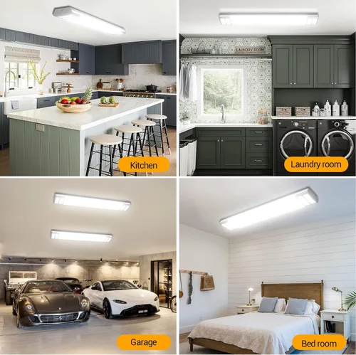 Miniatura 5 de ANTLUX Lámparas LED de 4 pies, 3000K 4000K 5000K seleccionables, 30W/40W/50W regulables, lámpara de techo de cocina de 4 pies, luces LED envolventes