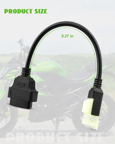 Miniatura 6 de Cable de diagnóstico OBD2 apto para motocicleta Kawasaki, adaptador OBD2 de 4 pines a 16 pines apto para Z250 Z650 Z1000 ER6N EX650F Ninja400