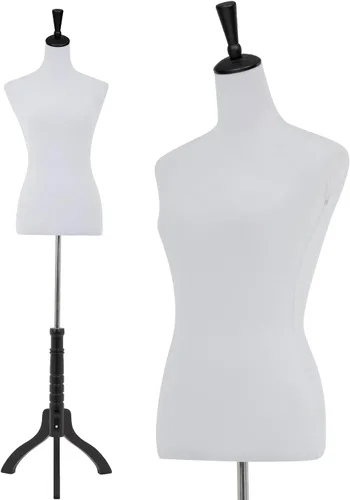 Miniatura 18 de Torso de Maniquí Forma de Vestido Altura Ajustable Maniquí Femenino Modelo de Exhibición Cuerpo de Torso Soporte Trípode Formas de Ropa