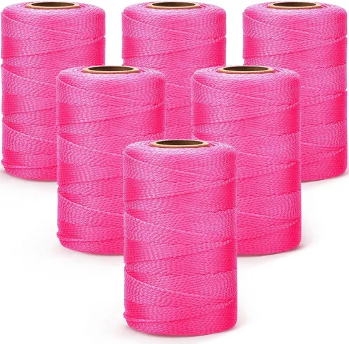 Miniatura 14 de Amylove Línea de cuerda de 6 rollos de nailon trenzado #18, cuerda de construcción trenzada de nailon de 500 pies, cuerda resistente para exteriores