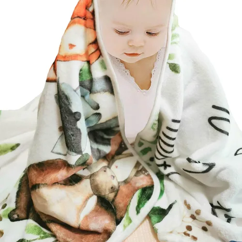 Miniatura 4 de Yuzioey Woodland Baby - Manta mensual de hitos de animales del bosque, manta mensual de crecimiento del bebé, Watch Me Grow Woodland Forest Nursery