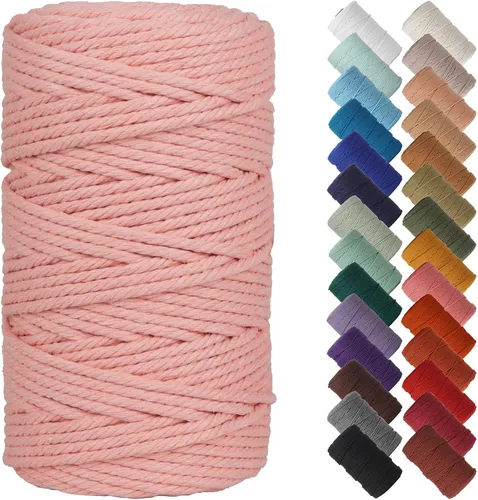 Miniatura 126 de NOANTA - Cuerda de macramé color beige natural, 1/8 pulgadas (3 mm) x 109 yardas (100 metros), cuerda de algodón colorido para colgar en la pared