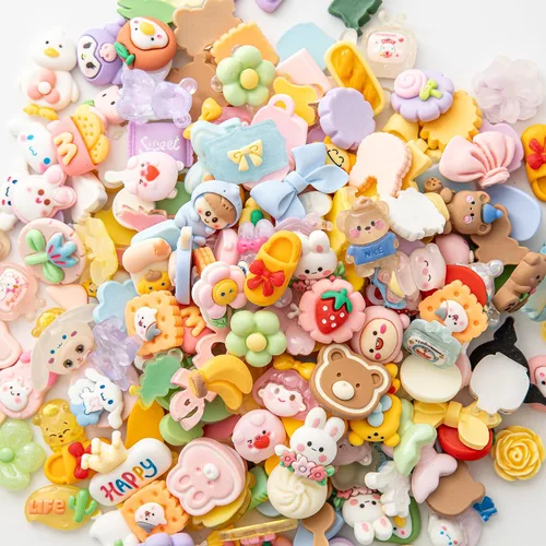 Miniatura 8 de Juego de dijes de dibujos animados de slime – Lote mixto surtido de dijes kawaii de resina plana para hacer manualidades, decoraciones, álbumes