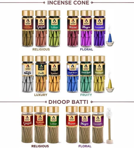 Miniatura 8 de The Aroma Factory Agarbatti for Pooja, Attar Jannat Ul Firdaus Perfume Varillas de incienso, sin carbón y bajo contenido de humo, Agarbatti
