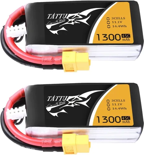 Miniatura 7 de Paquete Tattu, Batería Lipo, 1300 mAh 45C 3S 11.1 V con XT60 enchufe para coche, barco, camión y avión Heli
