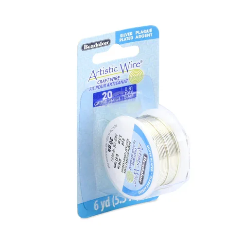 Miniatura 42 de Artistic Wire Alambre de Cobre Coloreado Plateado en Plata Resistente al Deslustre para Manualidades y Envolver Joyería, Resistente al Deslustre