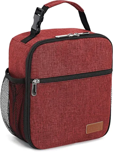 Miniatura 8 de Femuar Bolsa de almuerzo para hombres, mujeres y adultos, pequeña para oficina, trabajo, picnic, bolsa de almuerzo portátil reutilizable, color negro