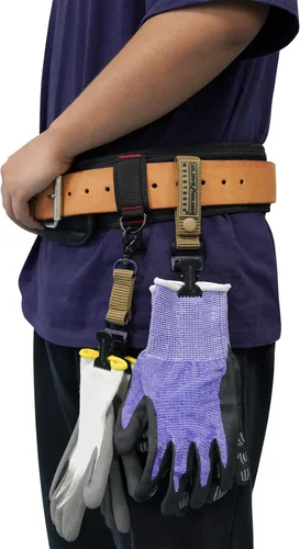 Miniatura 3 de MELOTOUGH Correa de guante de bombero Clip de soporte para guantes de trabajo con gancho giratorio para correa de guante, clip de cocodrilo A-caqui