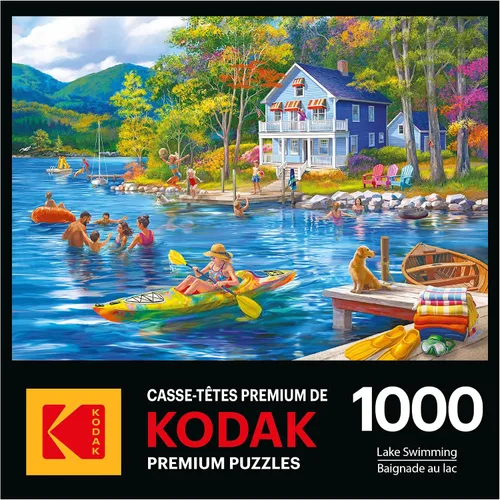 Miniatura 4 de RoseArt - Kodak Premium - Natación en el lago - Rompecabezas de 1000 piezas para adultos