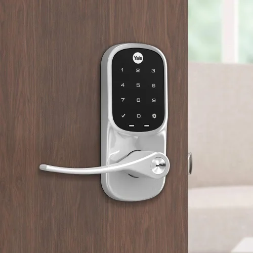 Miniatura 7 de Yale Assure - Manija electrónica de puerta con pantalla táctil, teclado no conectado de níquel satinado que proporciona entrada sin llave con código
