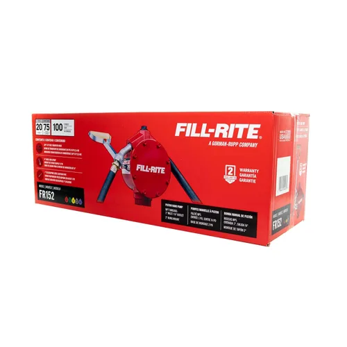 Miniatura 7 de Fill-Rite FR152 bomba de mano de pistón con manguera y boquilla, color rojo