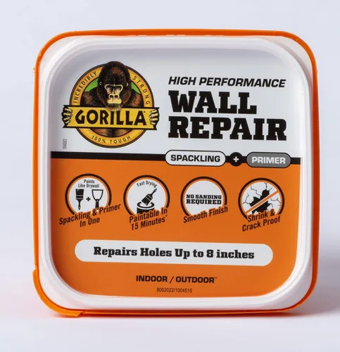 Miniatura 11 de Gorilla - Resanador + imprimación resistente para reparación de paredes, tubo de 16 onzas, blanco