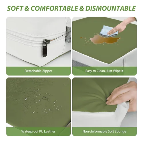 Miniatura 4 de Asiento elevador para mesa – PU impermeable fuerte apoyo asiento elevador para mesa de comedor, silla elevadora portátil con correas elásticas Verde
