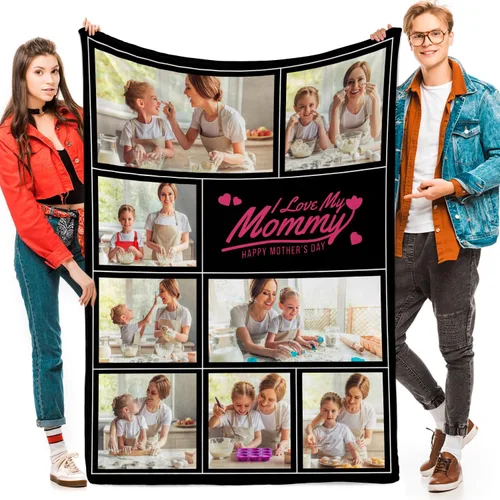 Miniatura 13 de Manta personalizada con fotos, texto, fotos personalizadas, regalos del día de San Valentín para mamá, papá, pareja, esposa, marido, novia, novio