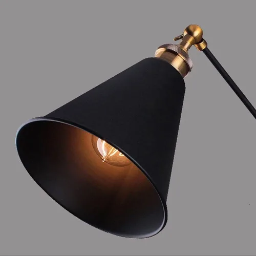 Miniatura 6 de Lámpara de pared plegable con brazo oscilante ajustable, aplique de pared de metal retro industrial para interiores, casa de campo, lámpara de pared