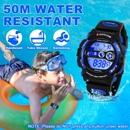 Miniatura 3 de CKV Kids Digital Watch Boys Teenage Watches Ages 5-18,50M Waterproof Multifunctional Sport Watches with 7 LED Backlight Alarm Calendar Timer for