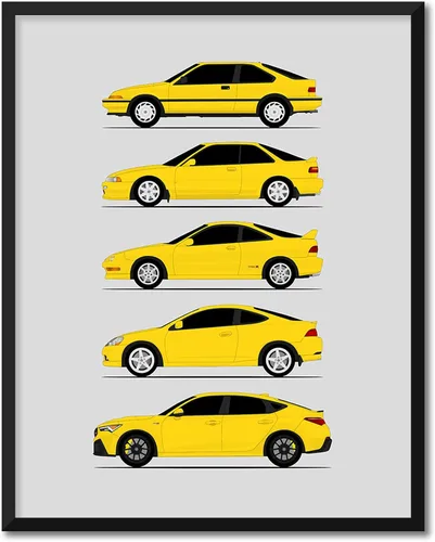 Miniatura 21 de Custom Car Posters Póster hecho a mano compatible con Acura Integra Evolution Generations e impresión de Acura Integra, multicolor, 8 x 10 pulgadas