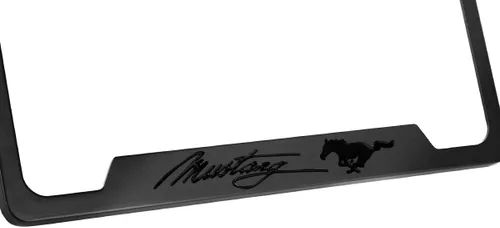 Miniatura 3 de License Frame Inc. Ford Mustang Marco de matrícula de metal estilo oscurecido, 2 agujeros
