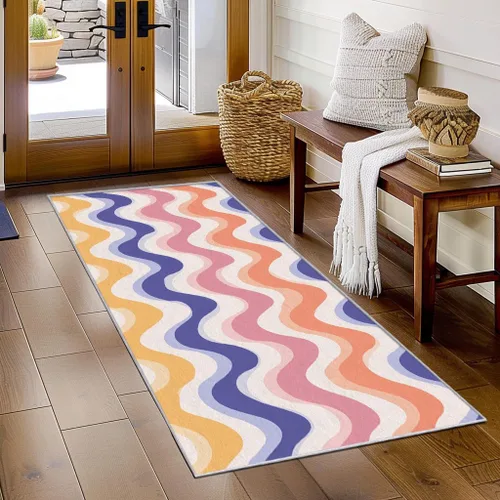 Miniatura 9 de Black and White Striped Runner Rug 2x4 Small - Hallway Runner Rug Stripe Pattern, Non Slip, Washable, Black and White Striped Home Decor Carpet for