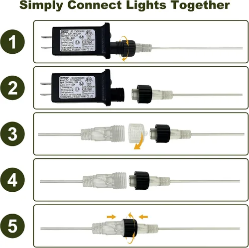 Miniatura 7 de Paquete de 2 tiras de luces de Navidad conectables, multicolor, 210 pies, 600 luces LED de Navidad para exteriores/interiores, luces de árbol