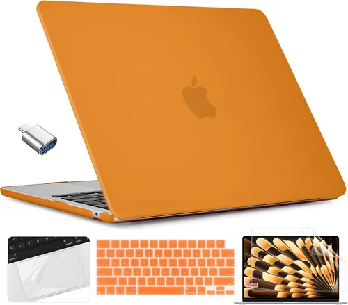 Miniatura 17 de TWOLSKOO Compatible con funda para MacBook Air M4 de 15 pulgadas versión 2025-2023 M4 A3241 M3 A3114 M2 A2941, carcasa rígida de plástico y Cristal