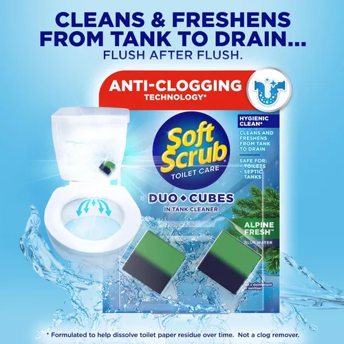 Miniatura 2 de Limpiador para inodoros Soft Scrub en tanque, duo-cubos 2 unidades, fresco alpino (paquete de 7)