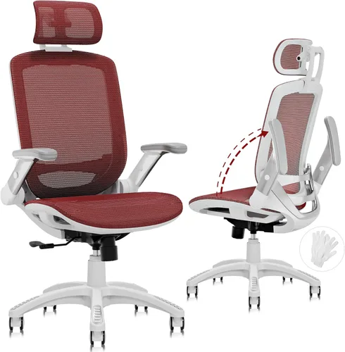 Miniatura 21 de GABRYLLY Silla de Oficina Ergonómica, Silla de Escritorio de Respaldo Alto para el Hogar con Reposacabezas, Brazos Abatibles, Bloqueo de Inclinación