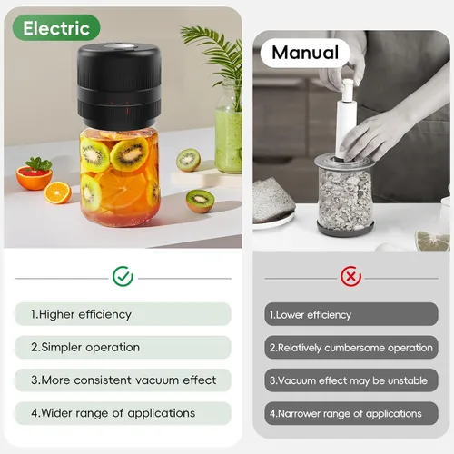 Miniatura 6 de Kit de Sellador al Vacío para Tarros Mason de Wothfav, Sellador Eléctrico para Tarros Mason de Boca Ancha y Regular, Sellador al Vacío Portátil