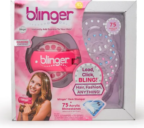 blinger® Kit de Iniciación de Diamantes - Dreams – como se vio en Shark Tank | 75 Gemas de Pedrería Coloridas | Herramienta de Peinado con Brillos