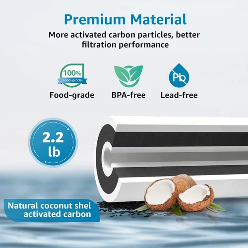 Miniatura 5 de AQUA CREST FXHTC - Filtro de agua para toda la casa de 5 micrones, 10 x 4.5 pulgadas, repuesto para GE® FXHTC, GXWH40L, fontanero americano W10-PR