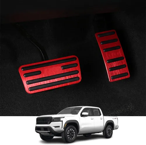 Miniatura 37 de Accesorios interiores personalizados para Nissan Sentra 2020 2021 2022, cubiertas de pedal de acelerador de gas de aleación de aluminio, Rojo