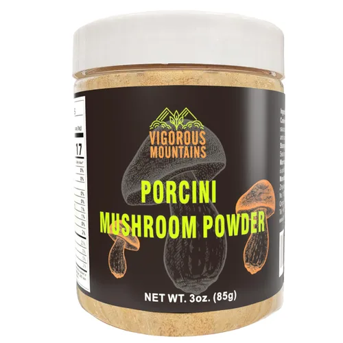 VIGOROUS MOUNTAINS Condimento en Polvo de Hongos Porcini Secos para Cocinar, Salsa en Polvo de Caldo de Carne Sin Sal Añade Sabor y Profundidad