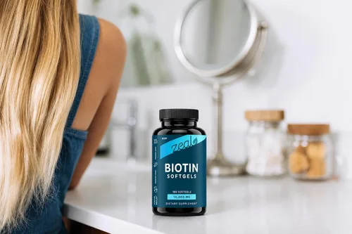 Miniatura 7 de Zeal Biotin 10000mcg con cápsulas blandas de aceite de coco orgánico Suplemento de vitamina biotina Vitaminas para el cabello, la piel