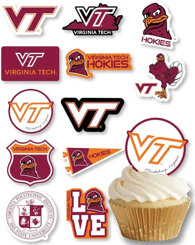 Miniatura 34 de Decoraciones para cupcakes de la Universidad de Alabama, suministros para fiestas de fútbol americano, cumpleaños, graduación (24 piezas)