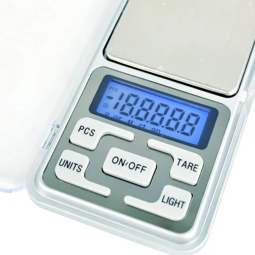 Miniatura 3 de Báscula digital de bolsillo para joyería, 17.64 oz, 0.00 oz, precisión con pantalla LCD retroiluminada, báscula portátil de mini gramos, pequeña