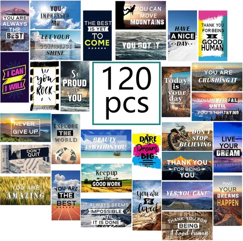 Miniatura 10 de Outus 120 tarjetas con citas motivacionales de motivación, agradecimiento, gratitud, motivación comercial, 30 estilos, 3.5 x 2 pulgadas