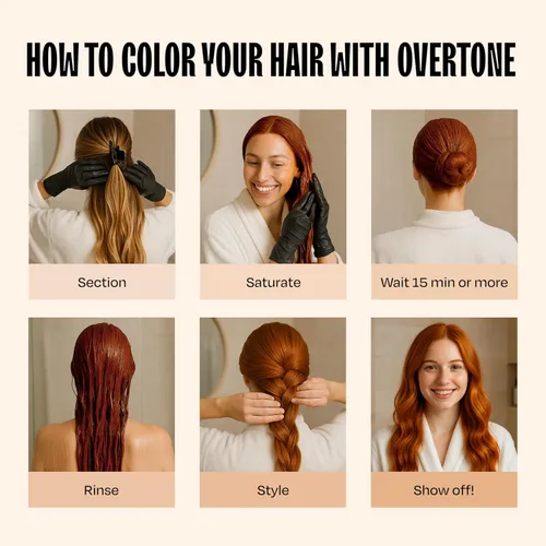 Miniatura 11 de Overtone Acondicionador de color semipermanente para el cabello, brillo jengibre, 8 onzas, nutritivo, sin daños, máscara de depósito