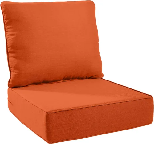 Miniatura 9 de Rilyson Cojines de patio para muebles de exterior, 22 x 24 pulgadas, respaldo alto y asiento profundo, cojín de exterior para sillas de patio, sofá