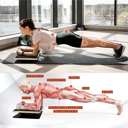 Miniatura 6 de Yes4All Tabla de equilibrio de madera profesional de 350 libras para entrenamiento de piernas, tabla basculante antideslizante, tabla oscilante
