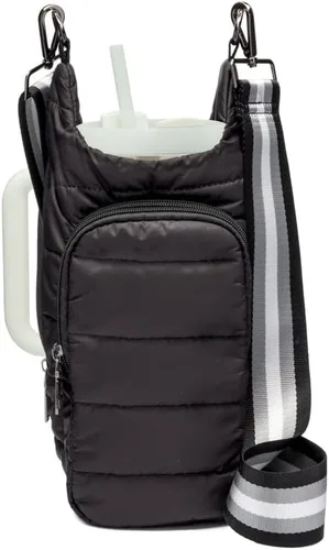 WanderFull® Ranura con cremallera original HydroBag® HANDLE™ para mango, soporte para botella de agua cruzado manos libres y accesorios para vasos