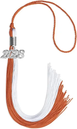 Miniatura 220 de Endea Graduation Borla de doble color con gota de fecha plateada (negro/oro antiguo, 2025)